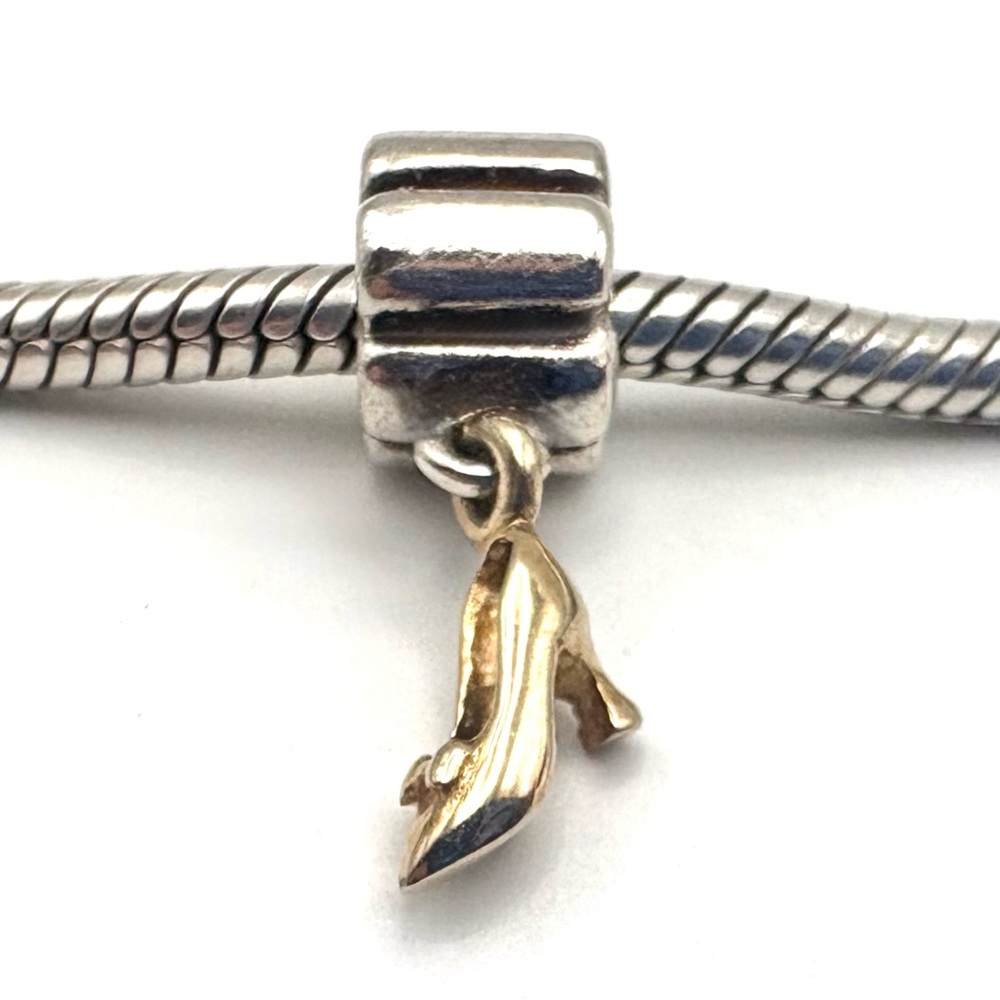 Pandora Sterling Silver with 14K Gold Stiletto Shoe Dangle Charm